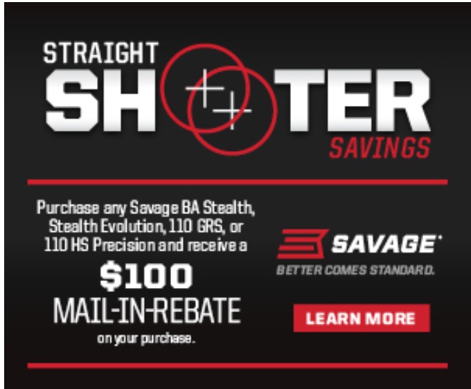 Savage Straight Shooter Rebate Gun Rebates