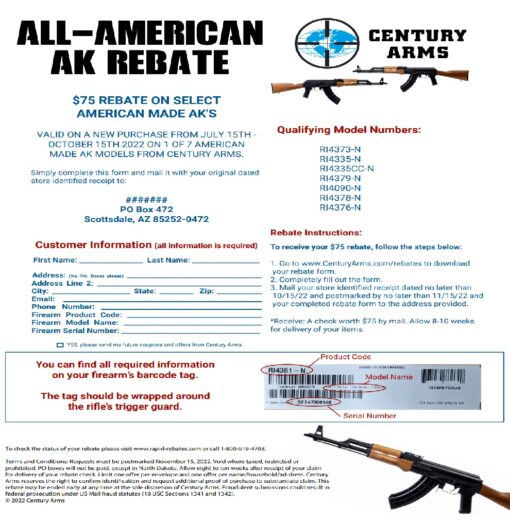 Century Arms Sept AK Rebate Gun Rebates